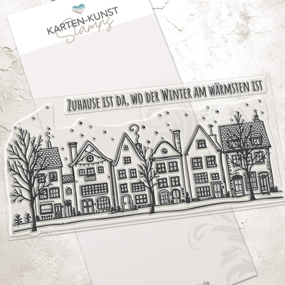 Karten-Kunst Clear Stamps GROSS KK-0288 - Winterliche Häuser