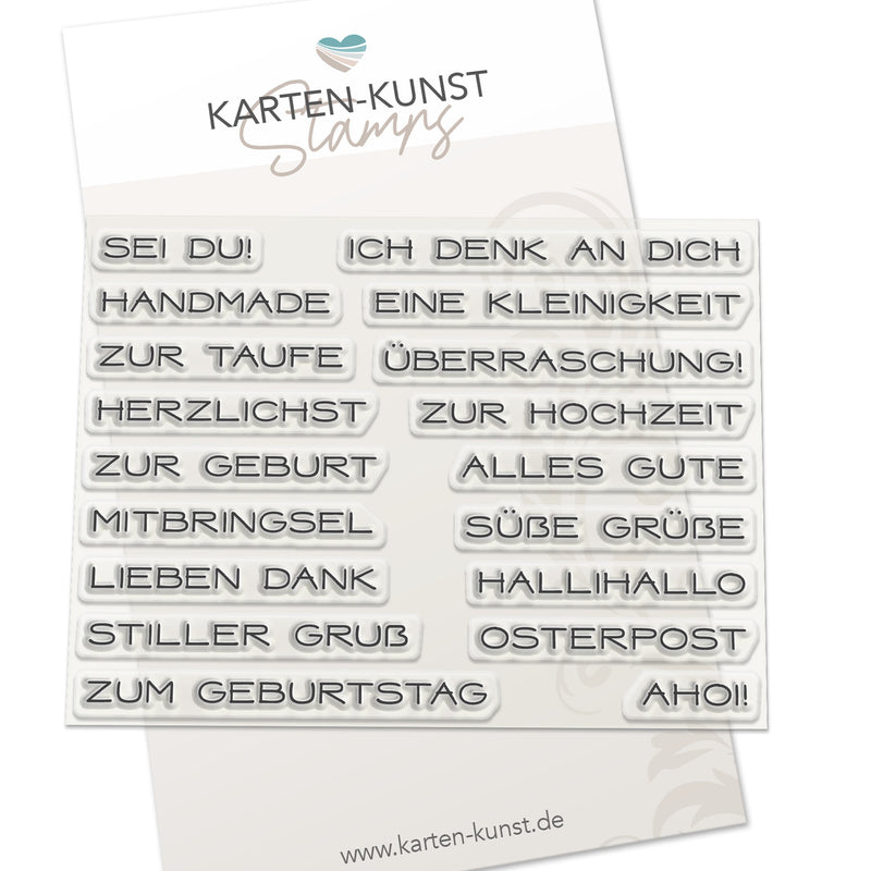 Karten-Kunst Clear Stamps KK-0296 - Textrahmen-Worte 2