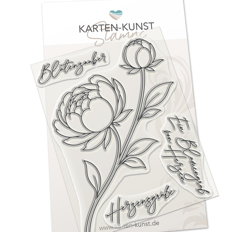 Karten-Kunst Clear Stamps KK-0301 - Elegante Pfingstrose
