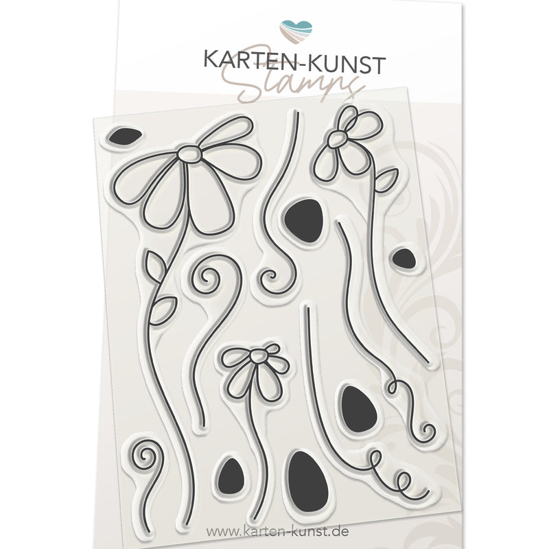 Karten-Kunst Clear Stamps KK-0128 - Gänseblümchen / Scribble Daisies