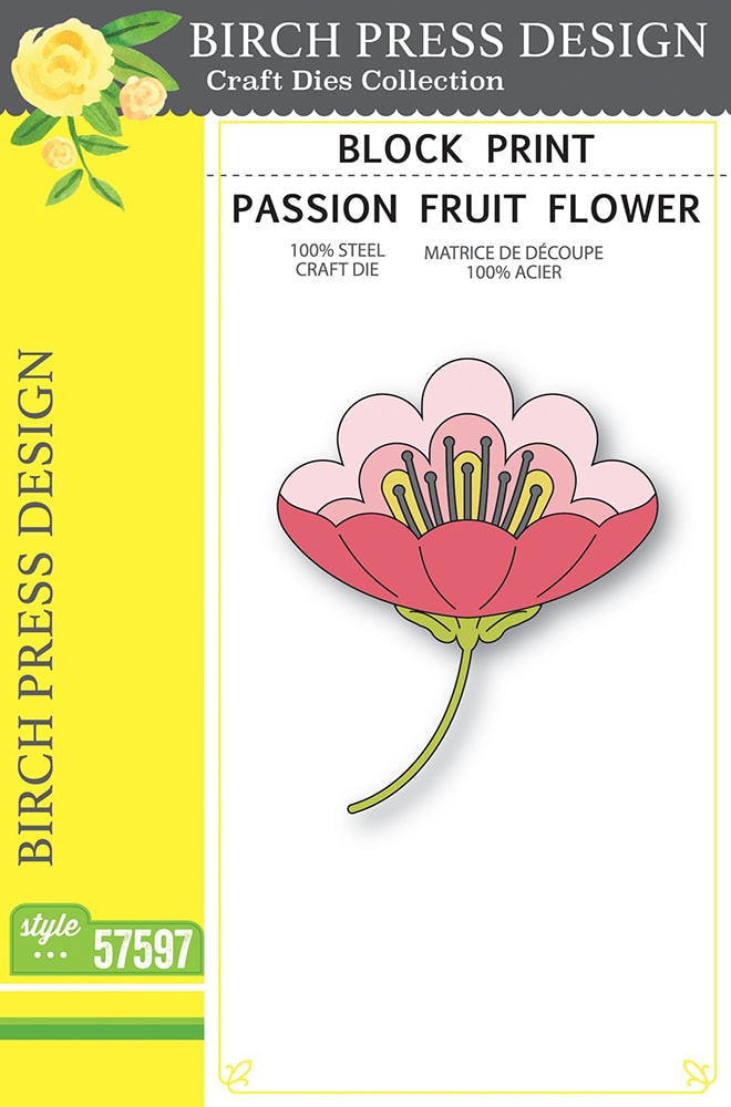 Birch Press Stanzschablone - 57597 Block Print Passion Fruit Flower