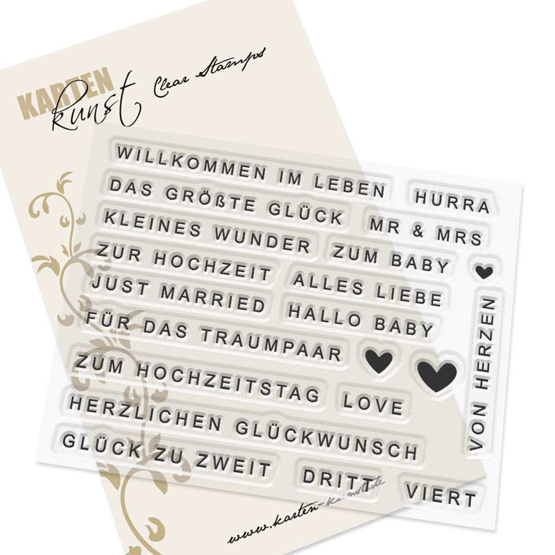 Karten-Kunst Clear Stamps KK-0214 - Baby & Hochzeit modern