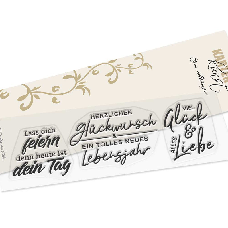 Karten-Kunst Clear Stamps KK-0216 - Spruch-Kombi Geburtstag