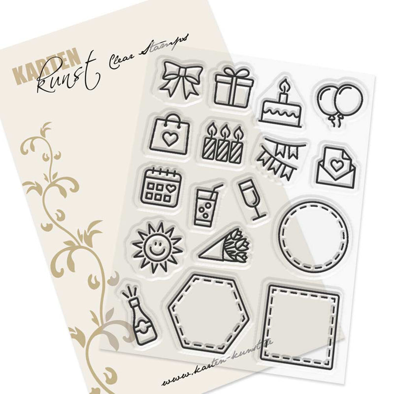 Karten-Kunst Clear Stamps KK-0240 - Mini Frames Geburtstag Congratulations