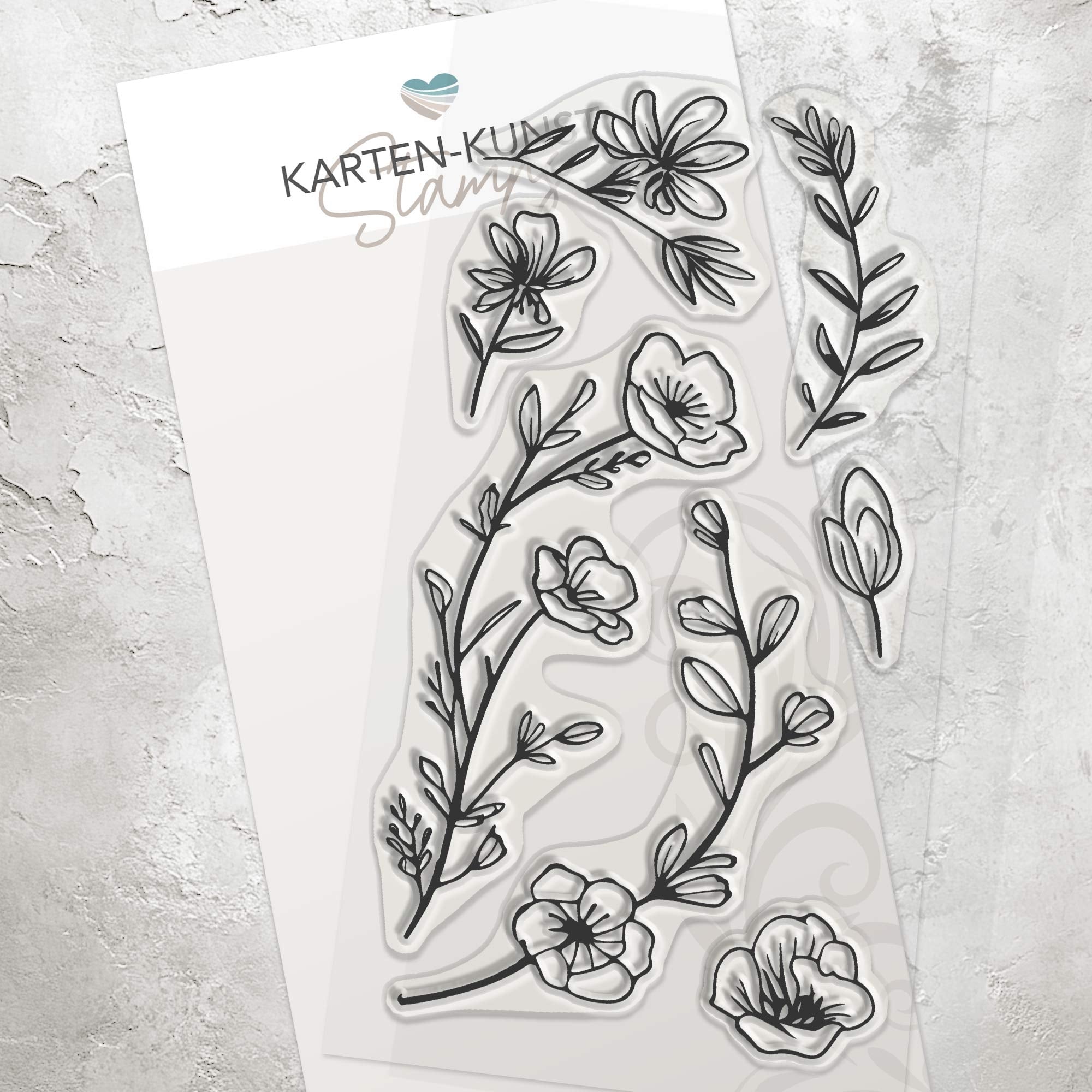 Karten-Kunst Clear Stamps Groß KK-0257 - Delicate Plants / Zarte Blumen