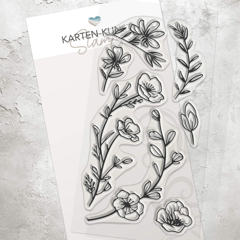 Karten-Kunst Clear Stamps GROSS KK-0257 - Zarte Blumen / Delicate Plants