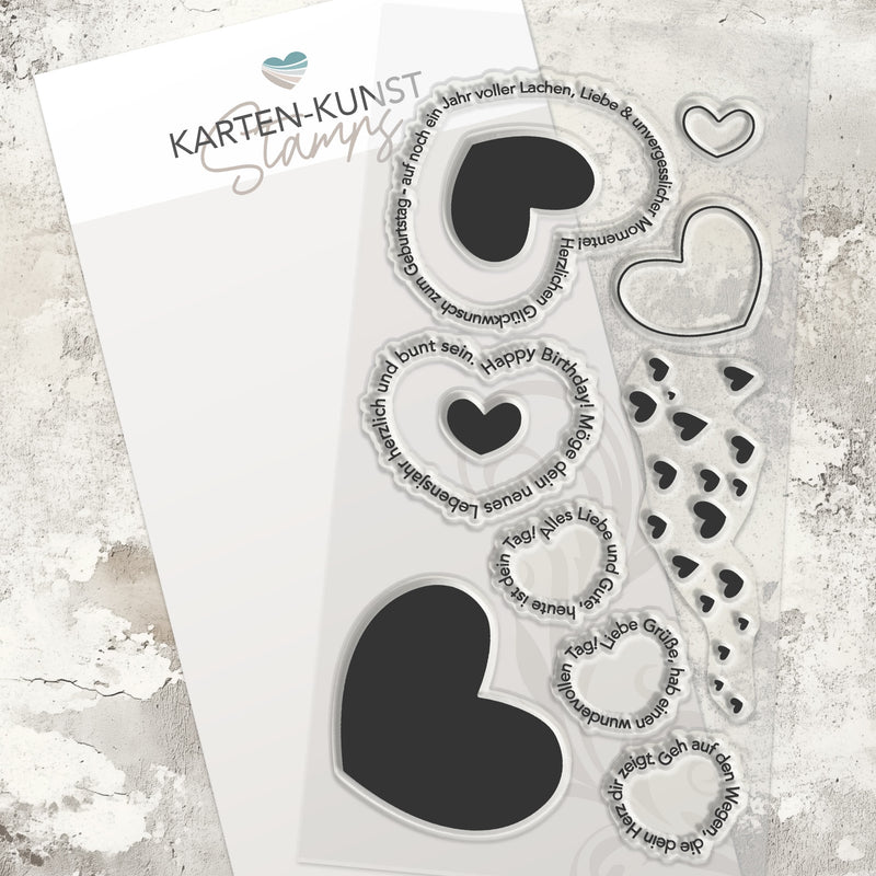 Karten-Kunst Clear Stamps Groß KK-0260 - Von Herzen