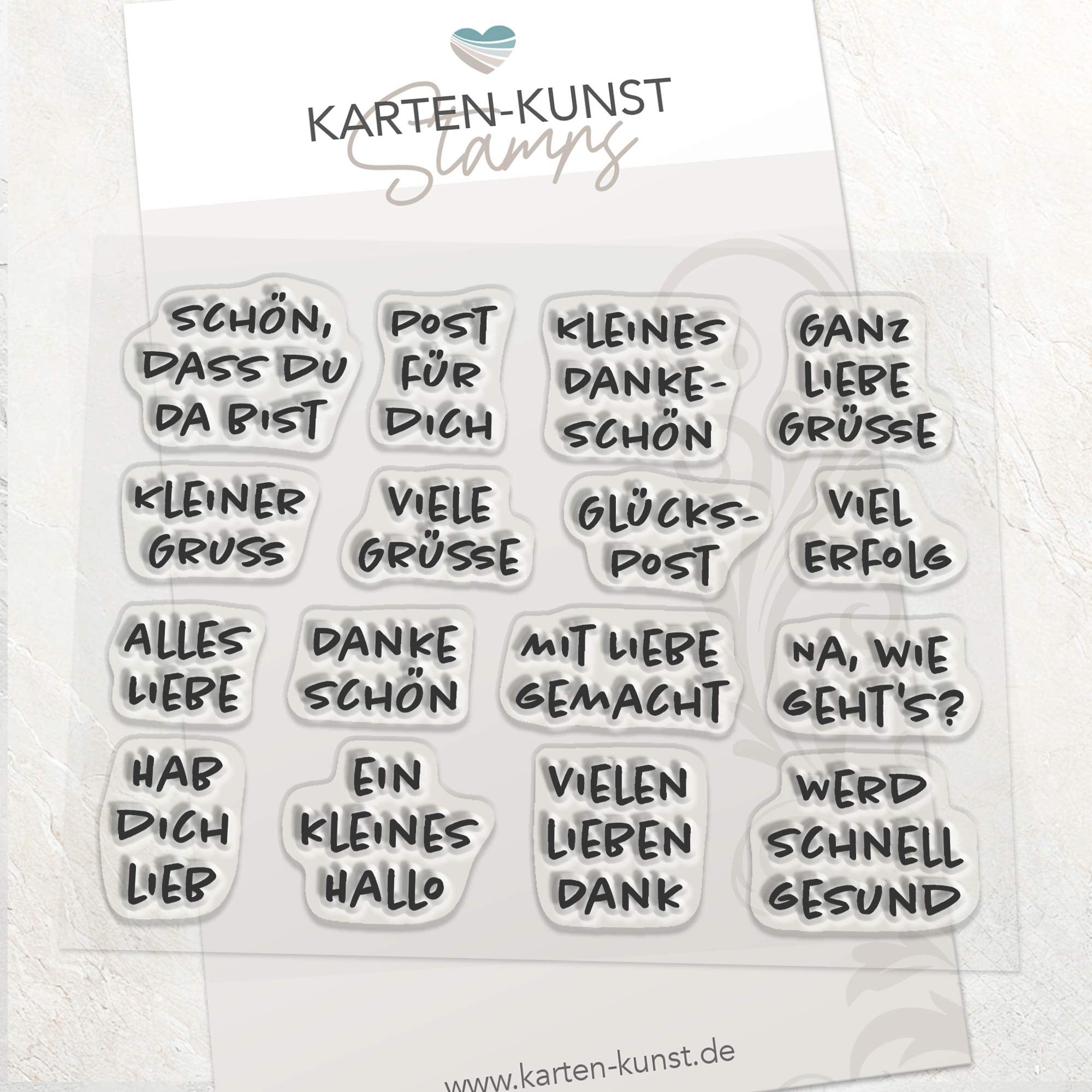 post 7 werktage aufbewahrung Stempel Sprüche Viele kleine liebe Grüße, Clear Stamps Karten-Kunst KK-0262 – Karten-Kunst Shop
