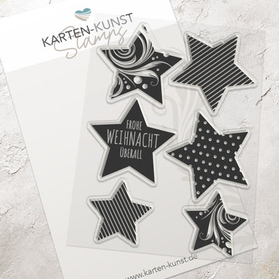 Karten-Kunst Clear Stamps KK-0273 - Gemusterte Sterne