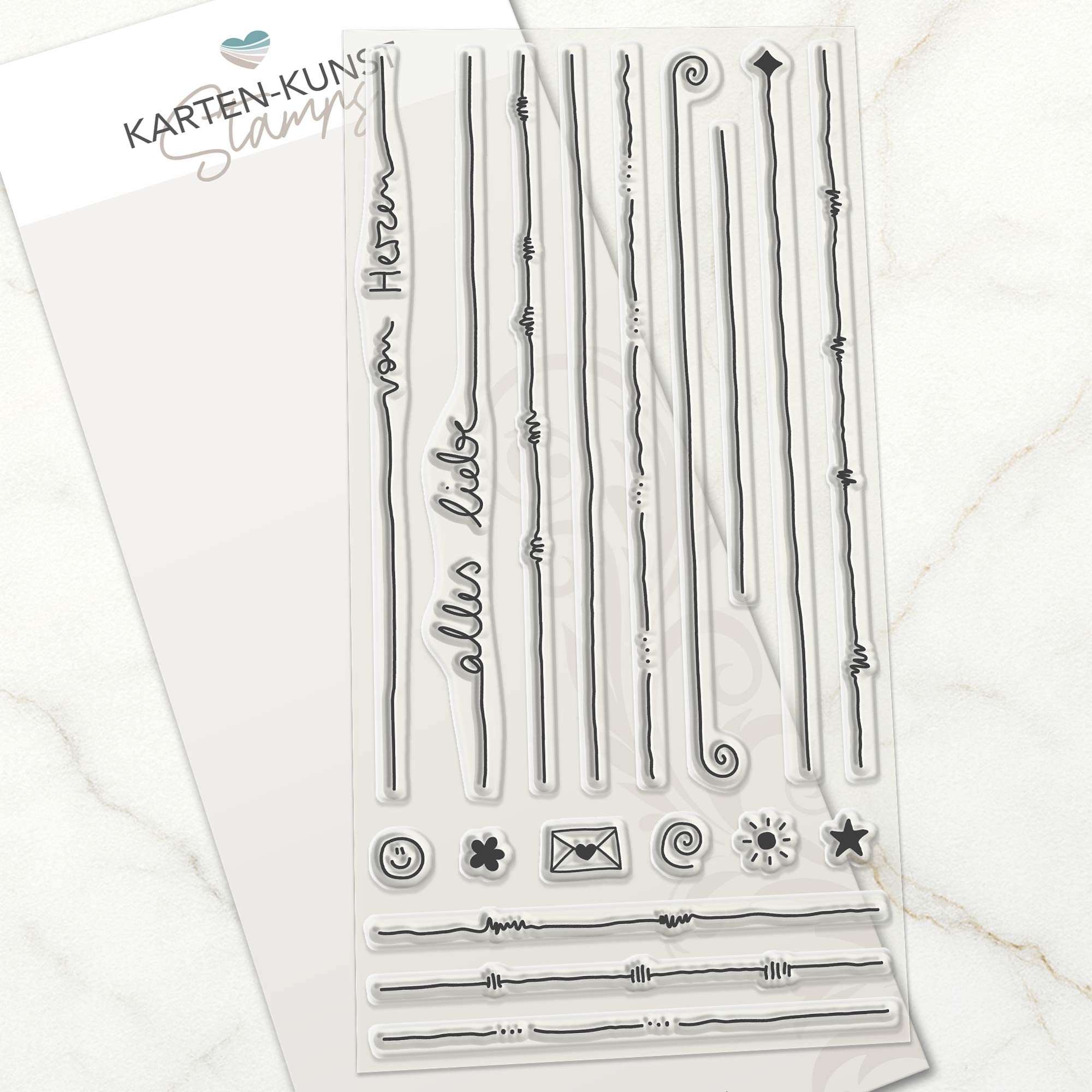 clear stamps aufbewahrung Stempel Handgezeichnete Linien Rahmenkombinationen