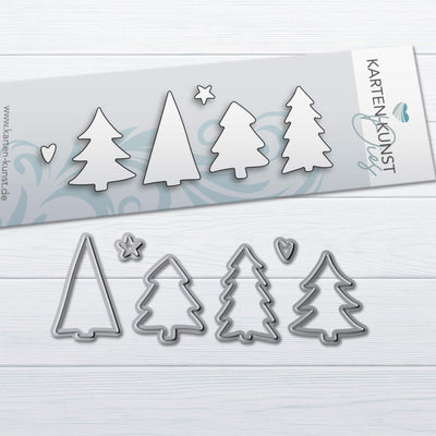Karten-Kunst Stanzschablone kk-D231 - Tannenbäume