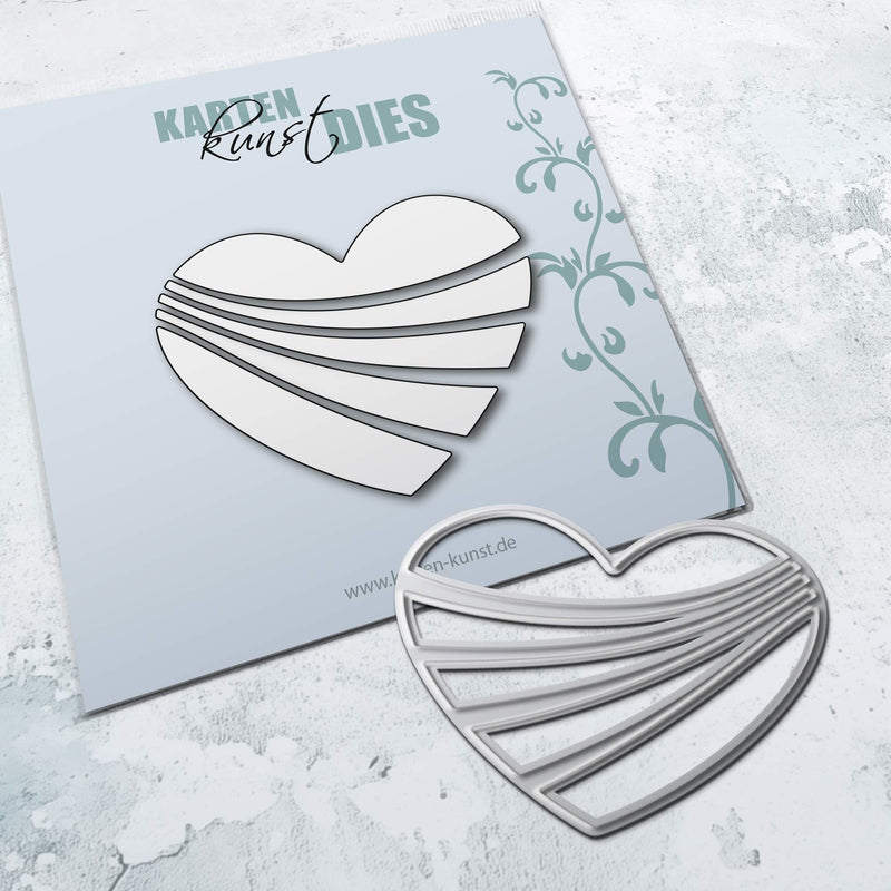 Karten-Kunst Stanzschablone kk-D080 - Wellen-Herz / Wavy Heart