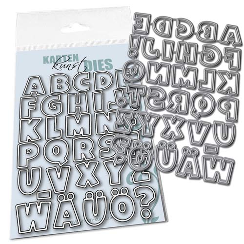 Karten-Kunst Stanzschablone kk-D100 - Großbuchstaben mit Rahmen Lucky Alphabet
