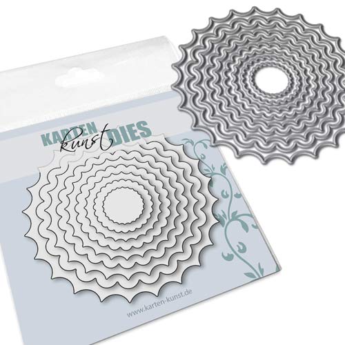 Karten-Kunst Stanzschablone kk-D107 - Kreise mit Wellenrand / Circles Borders