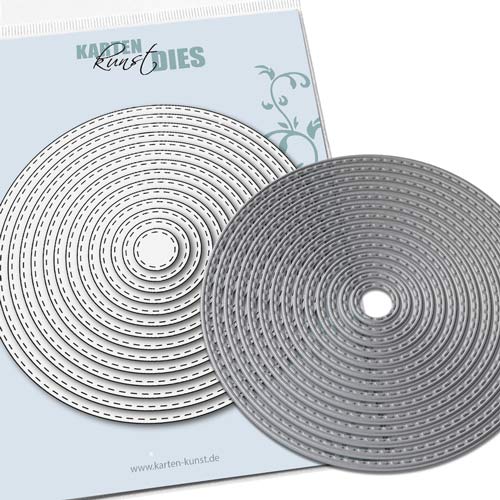 Karten-Kunst Stanzschablone kk-D178 - Kreise mit Nahtlinien / Stitched Circles