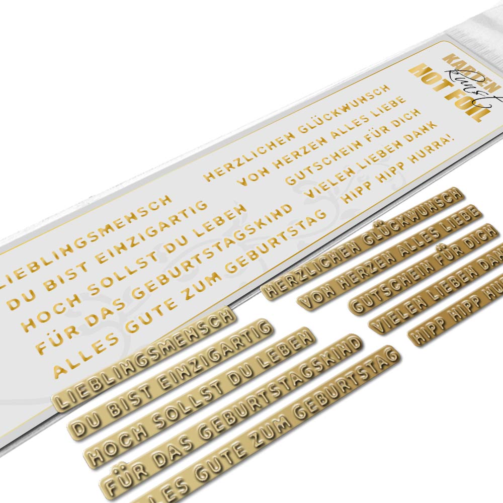 Karten-Kunst Hot Foil Plate kk-HF003 - Mini Worte zum Geburtstag