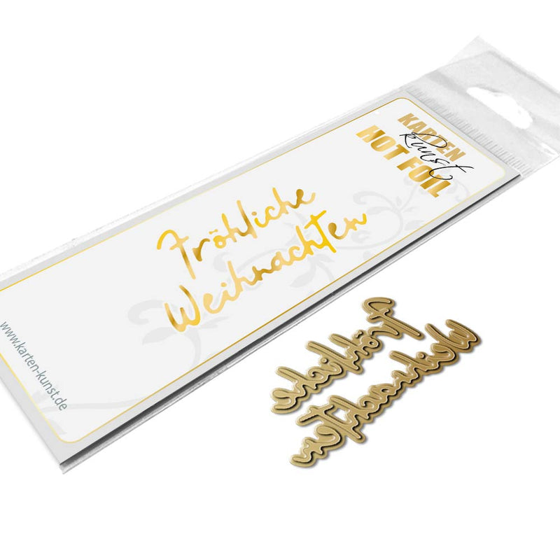 Karten-Kunst Hot Foil Plate kk-HF009 - Metro Script Fröhliche Weihnachten