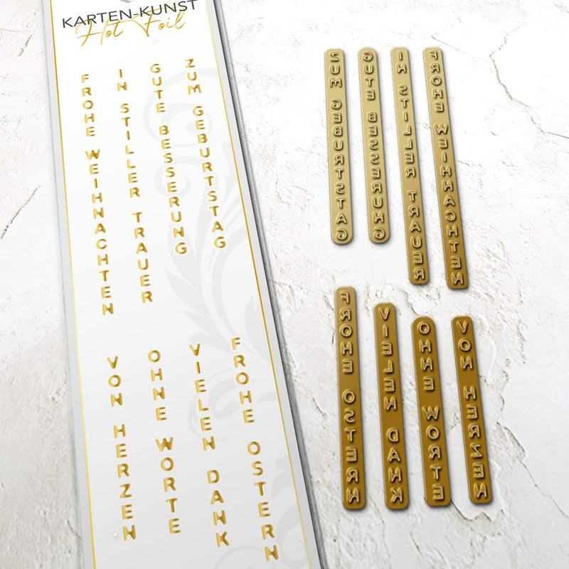 Karten-Kunst Hot Foil Plate kk-HF039 - Mini Worte Vertikal