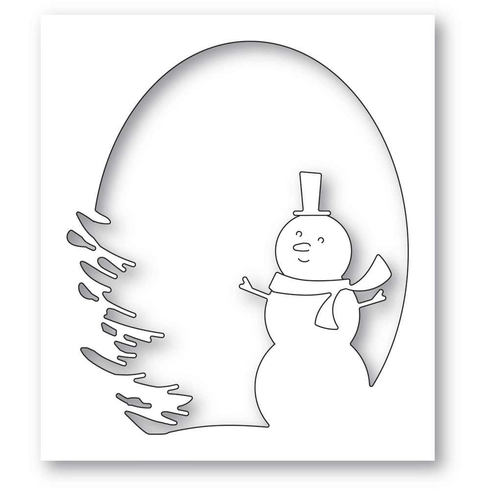 Memory Box Stanzschablone - Oval Snowman Collage