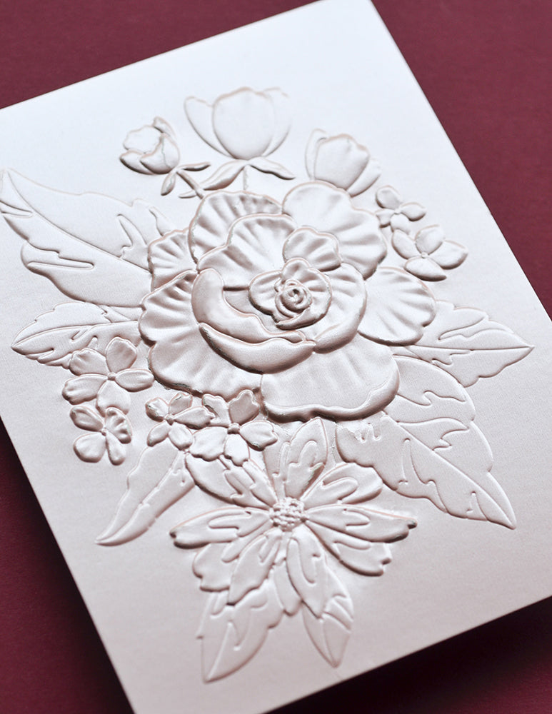 Memory Box 3D Prägeschablone - EF1025 Cheerful Floral 3D Embossing Folder & Stanzschablone