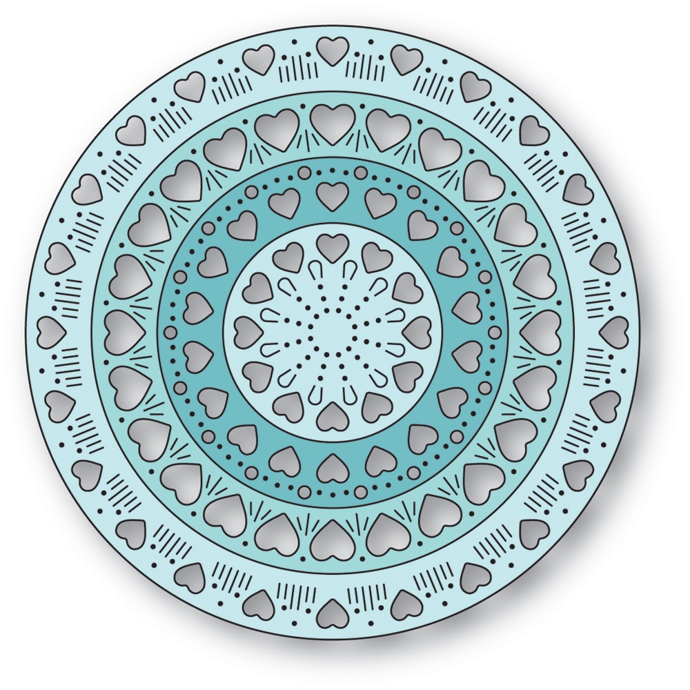 Poppy Stamps Stanzschablone - 2688 Nordic Heart Pattern Rings