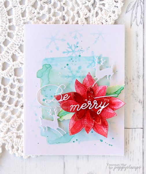 Karte von Poppy Stamps: Stitched Poinsettia Trio