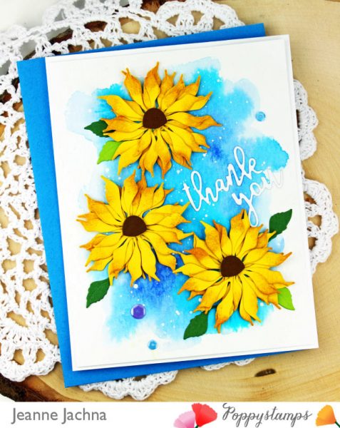 Karte von Poppy Stamps: Summer Sunflowers