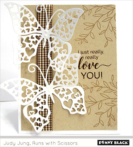 Karte von Penny Black: Heart Butterfly