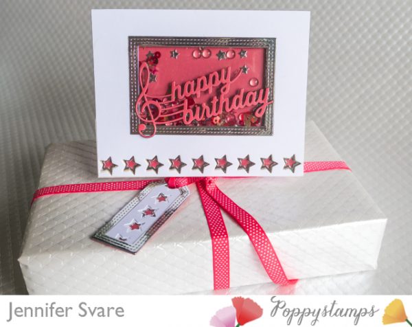 Karte von Poppy Stamps: Blog Blitz Gift Tag with Matching Shaker Card