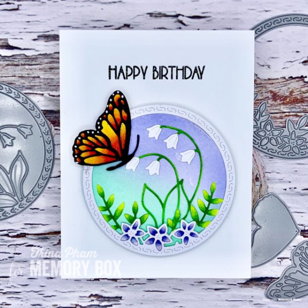 Karte von Memory Box: Side Butterfly Circle Twofers