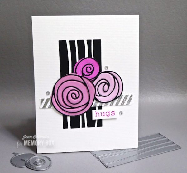 Karte von Memory Box: Scribble Roses and the Wave Ribbon Collage