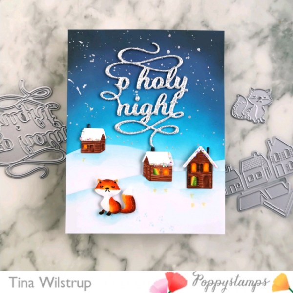Karte von Poppy Stamps: O Holy Night by Tina Wilstrup