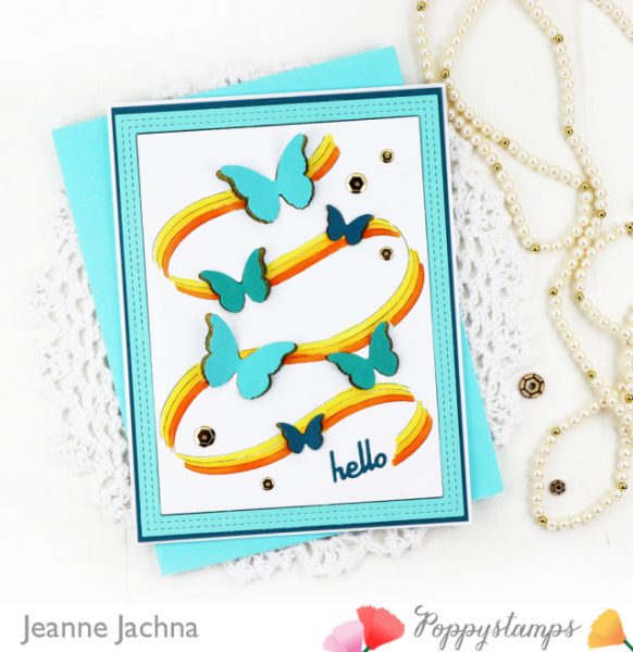 Karte von Poppy Stamps: Butterfly Symphony