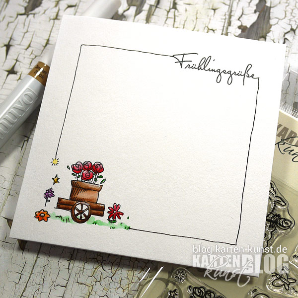 Karten-Kunst Quick Card Friday #54 - Schnelle Aquarellcolorierung mit Nuvo Aqua Flow-Stiften