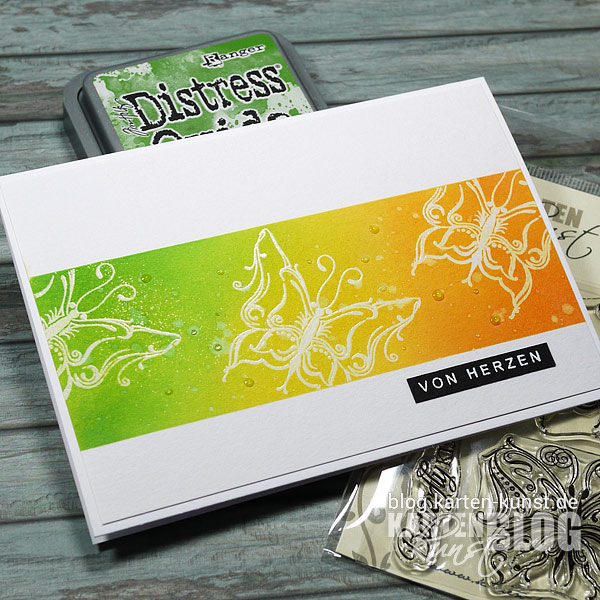 Karten-Kunst Quick Card Friday #61 - Bunte Schmetterlinge maskiert