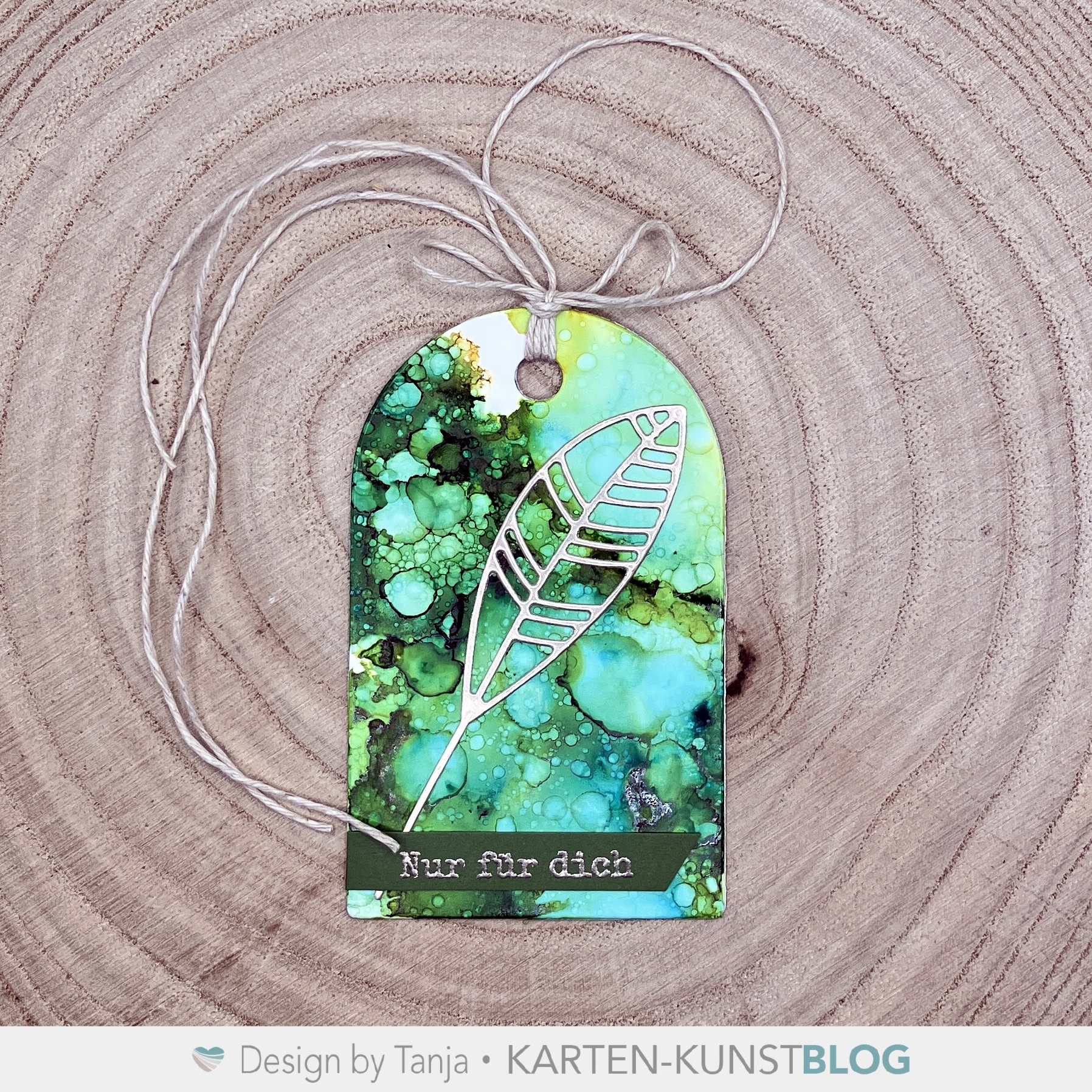 Nur für Dich Alcohol Ink Tag