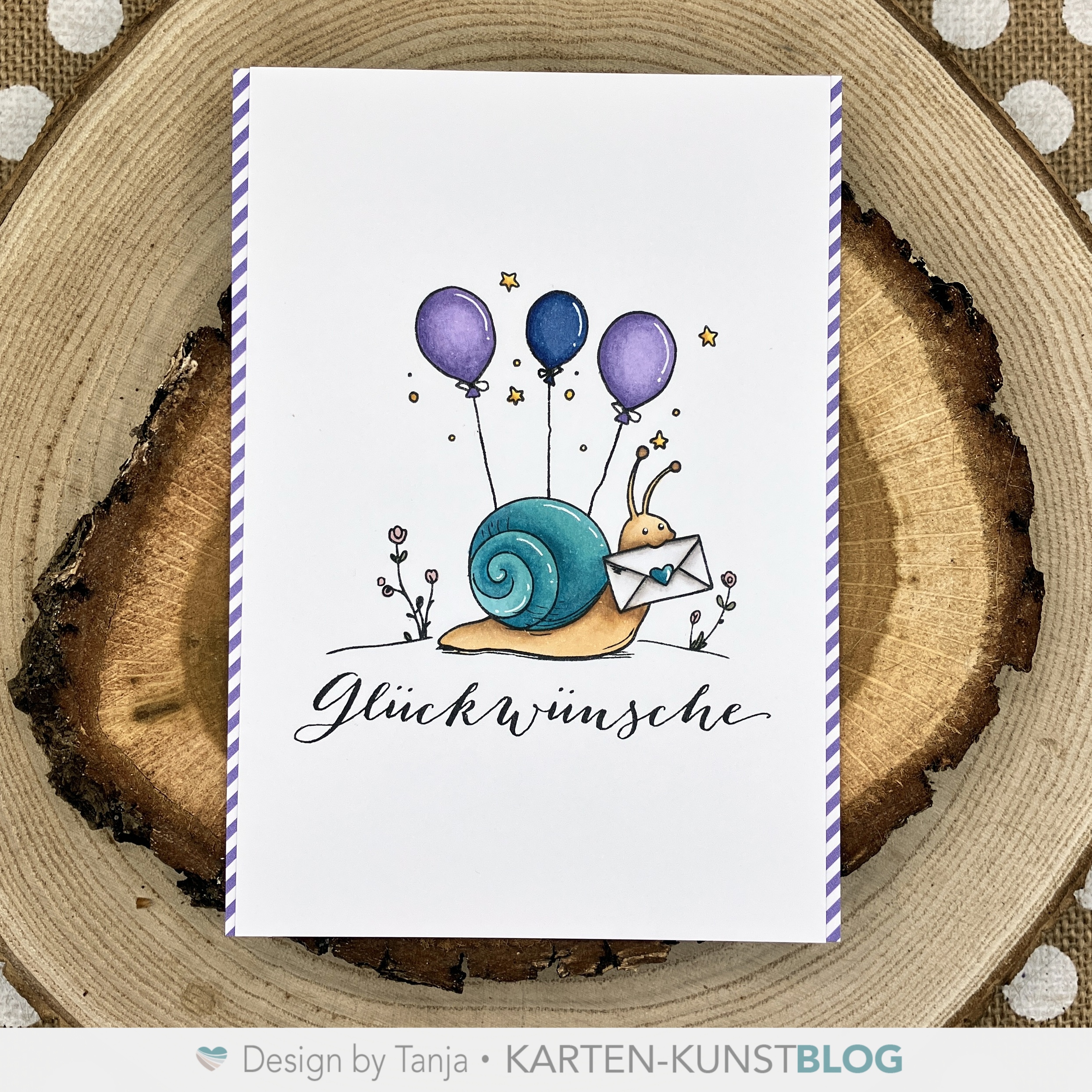 Schnecke mit Ballons