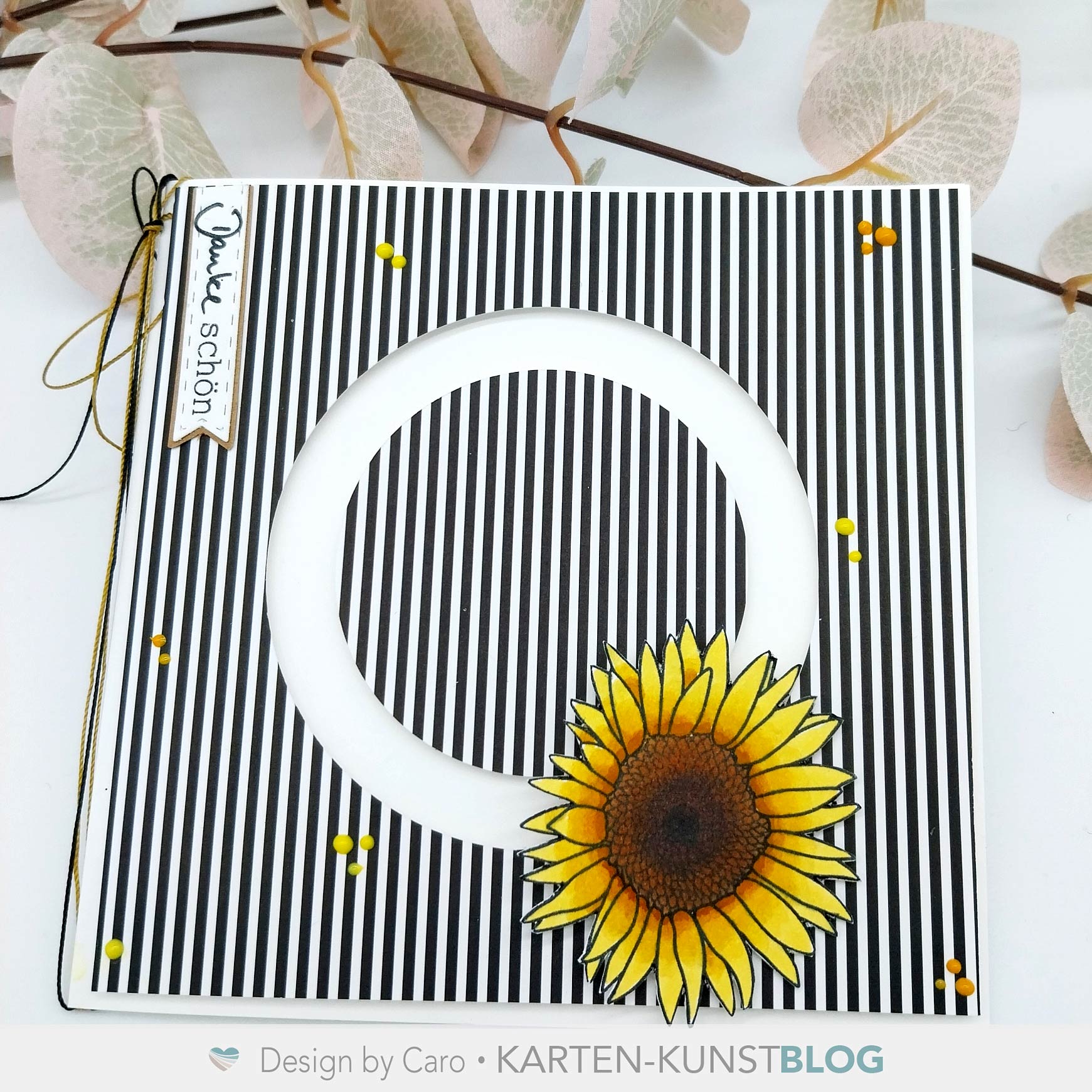 Drehkarte mit Scribble Sunflower