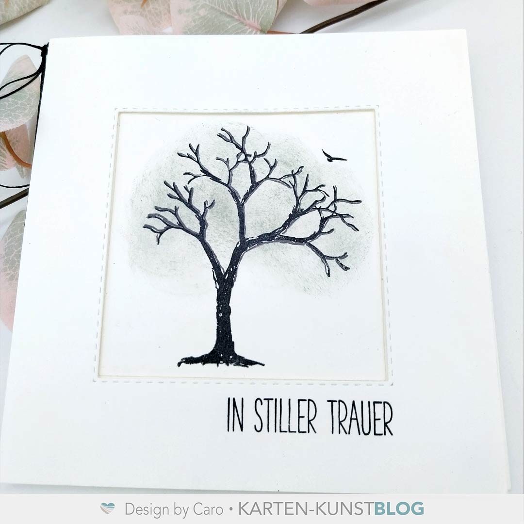 Trauerkarte mit Baum
