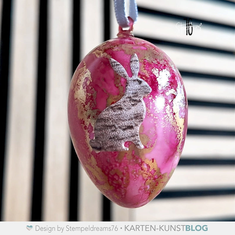 Ostereier dekorieren mit Alcohol Inks und Stanzschablonen