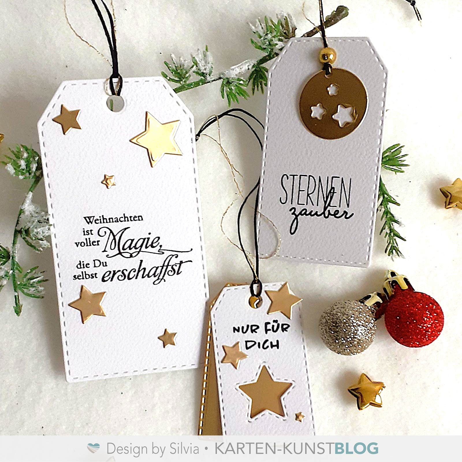 Weihnachtsanhänger in Weiß-Gold