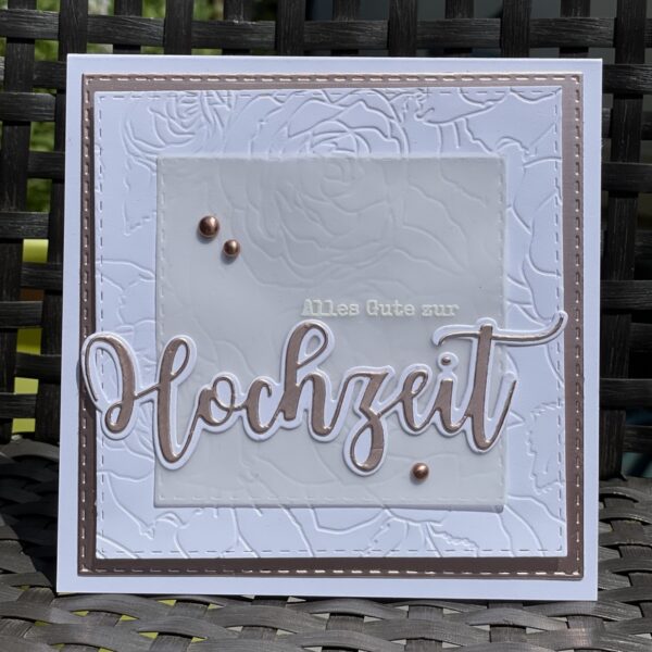 Elegante Hochzeitskarte - Variante in rosegold