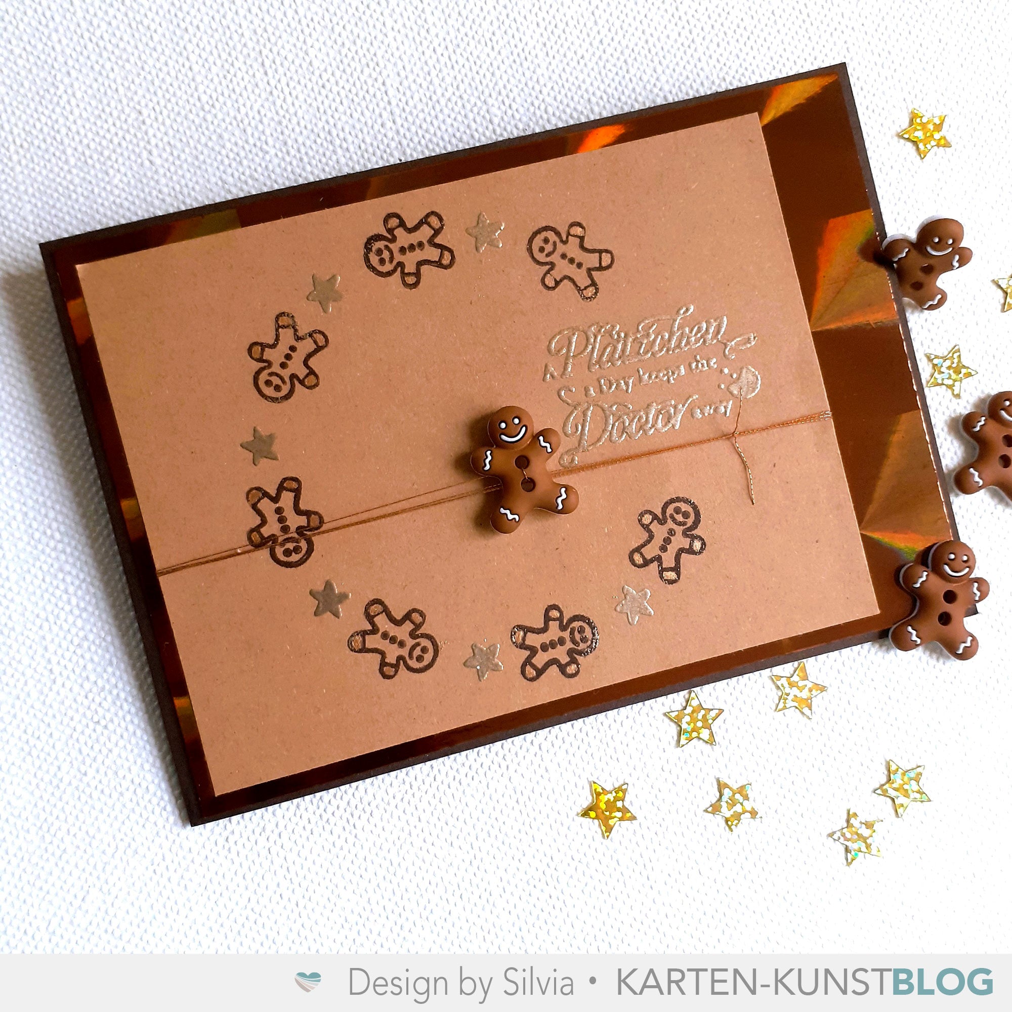 Weihnachtskarte mit dem Circulus8: Lebkuchenmännchen und ein Hauch Glitzer
