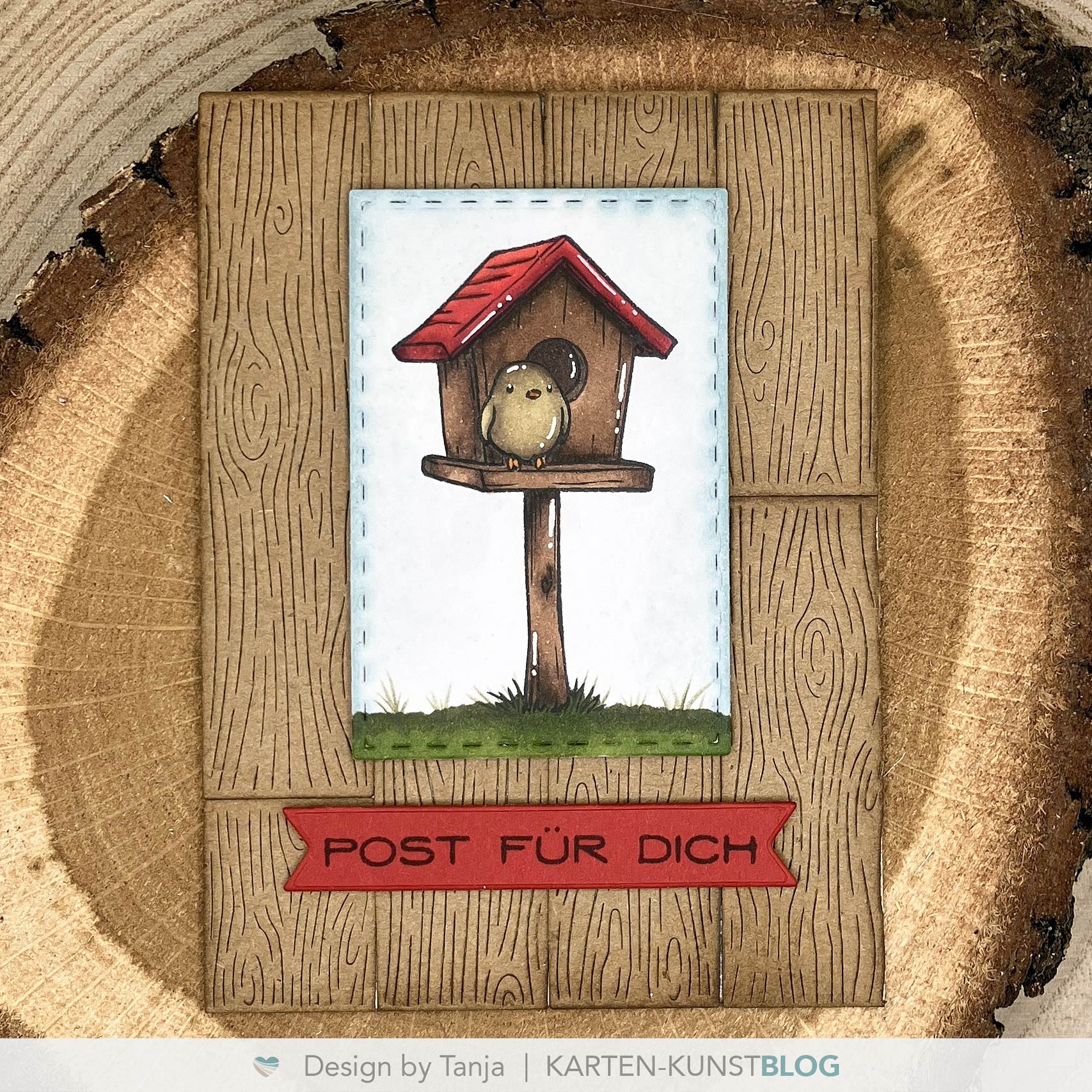 Vogelhaus-Karte: Post für dich