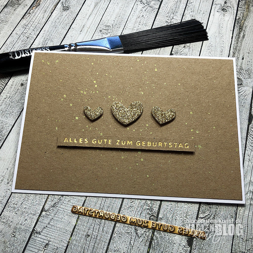 Karten-Kunst Hot Foil Tuesday #28 – Goldene Herzen zum Geburtstag