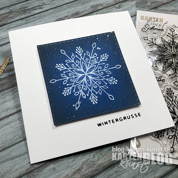 Karten-Kunst Quick Card Friday #67 – Tiefblaue Wintergrüße