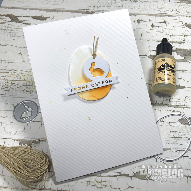 Karten-Kunst Anleitung #22 Stanzbares Motivpapier mit Alcohol Inks
