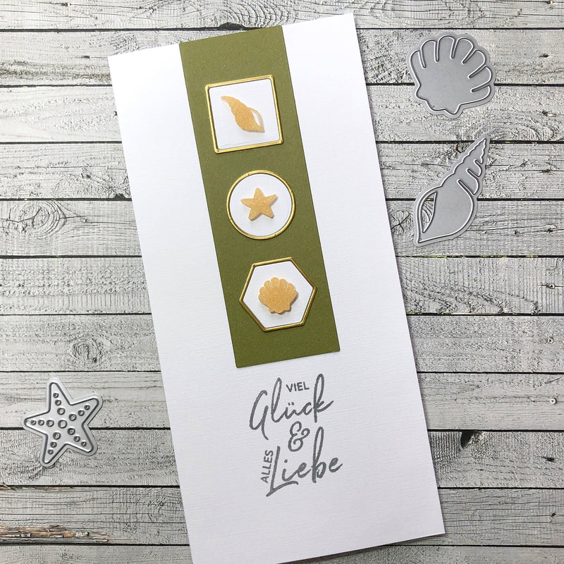 Karten-Kunst Skizze #KKSkizze001 – Akzente aus goldener Sizzix Shrink Plastic-Folie