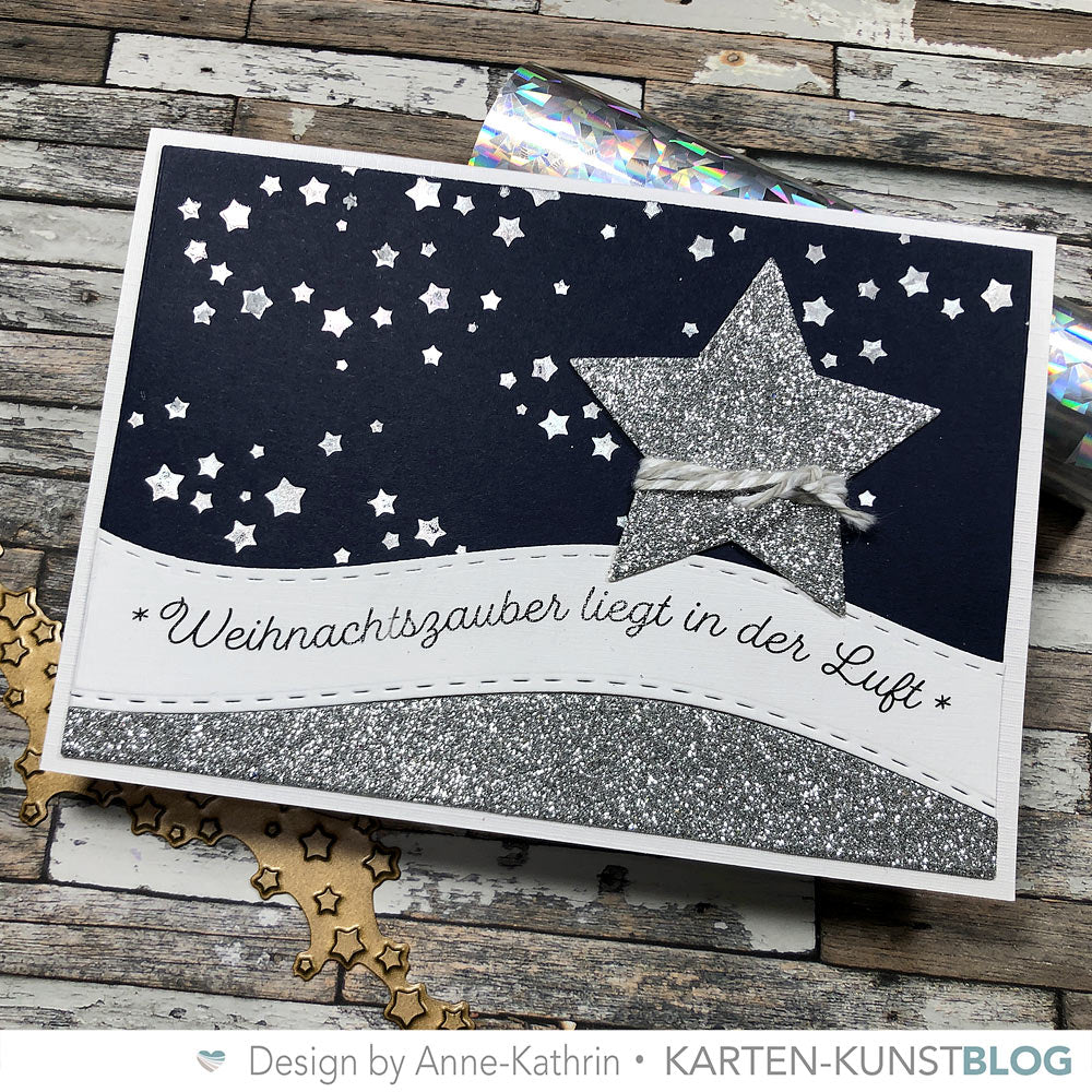 Weihnachtskarten-Layering mit Sternen