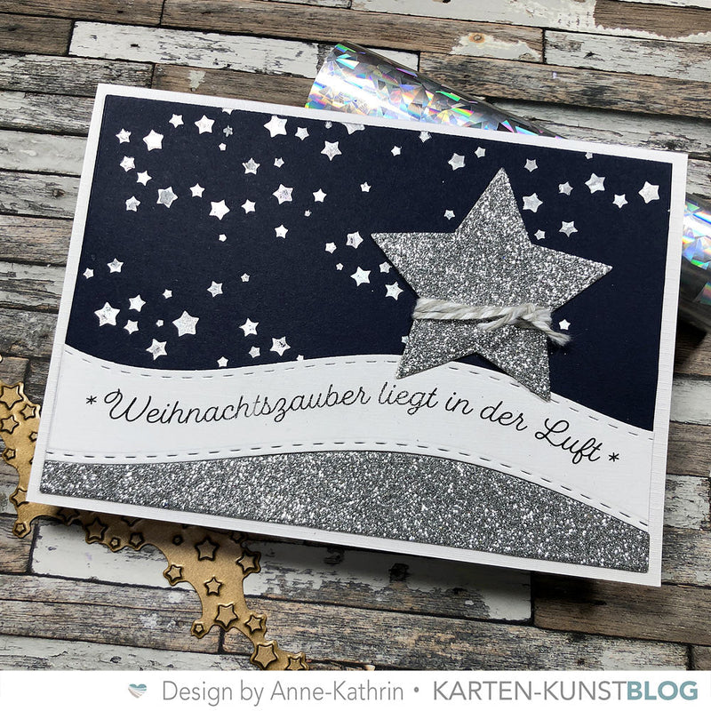 Weihnachtskarten-Layering mit Sternen